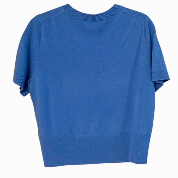 J.Crew Cashmere Shrunken Tee — Short Sleeve — Size M — Vibrant Blue - Picture 2 of 5